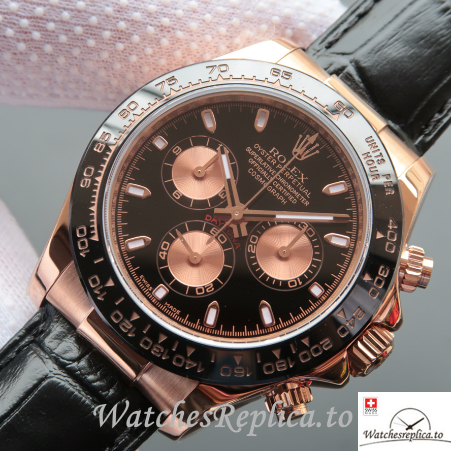 Swiss Rolex Daytona 116515LN-0008 Leather strap 40MM - WatchesReplica.is