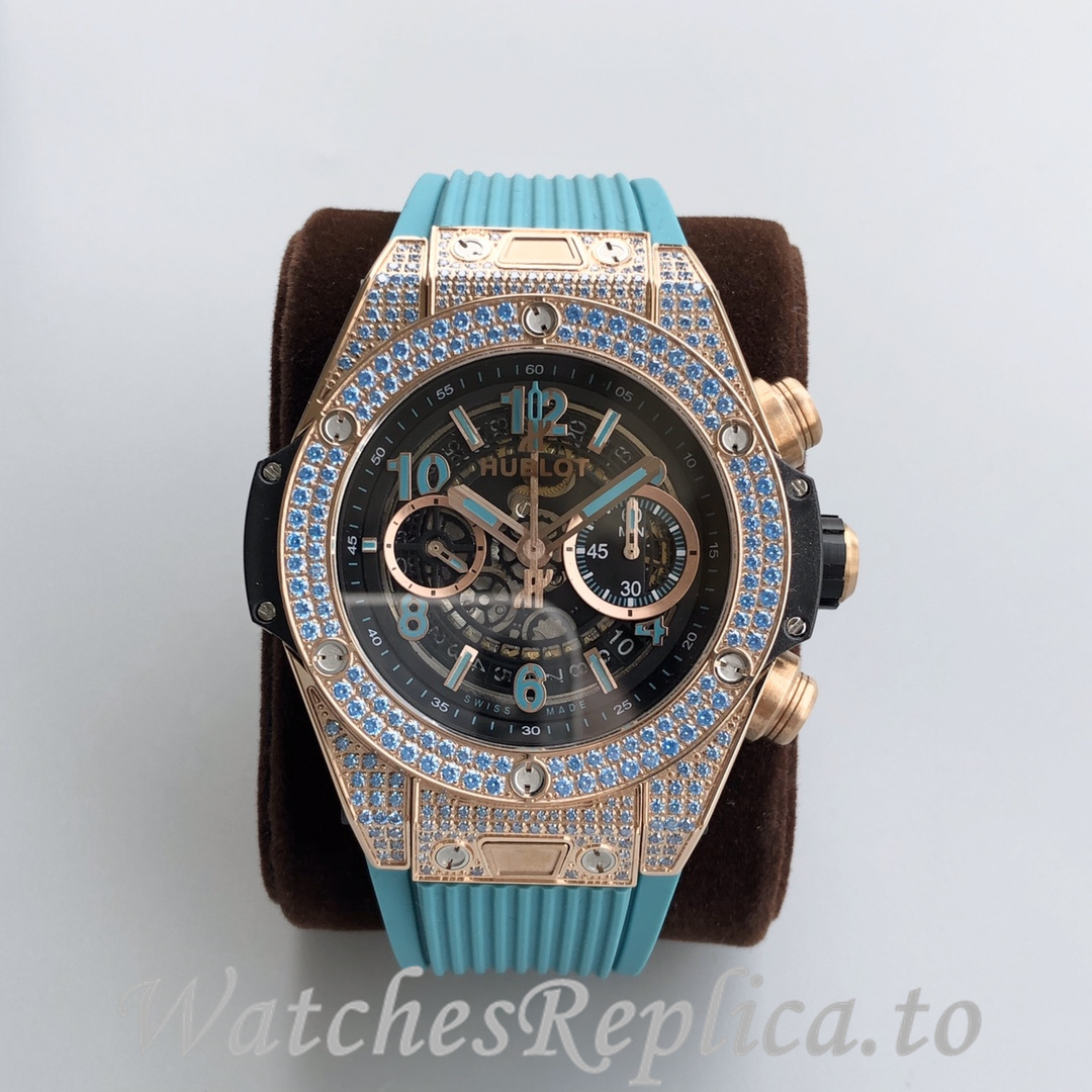 Hublot Replica Paraiba BIG BANG series Rubber strap 45MM - WatchesReplica.is