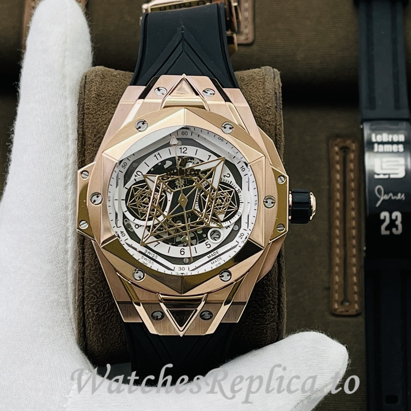 Hublot Replica Big Bang Sang Bleu II Rubber strap 45MM - WatchesReplica.is