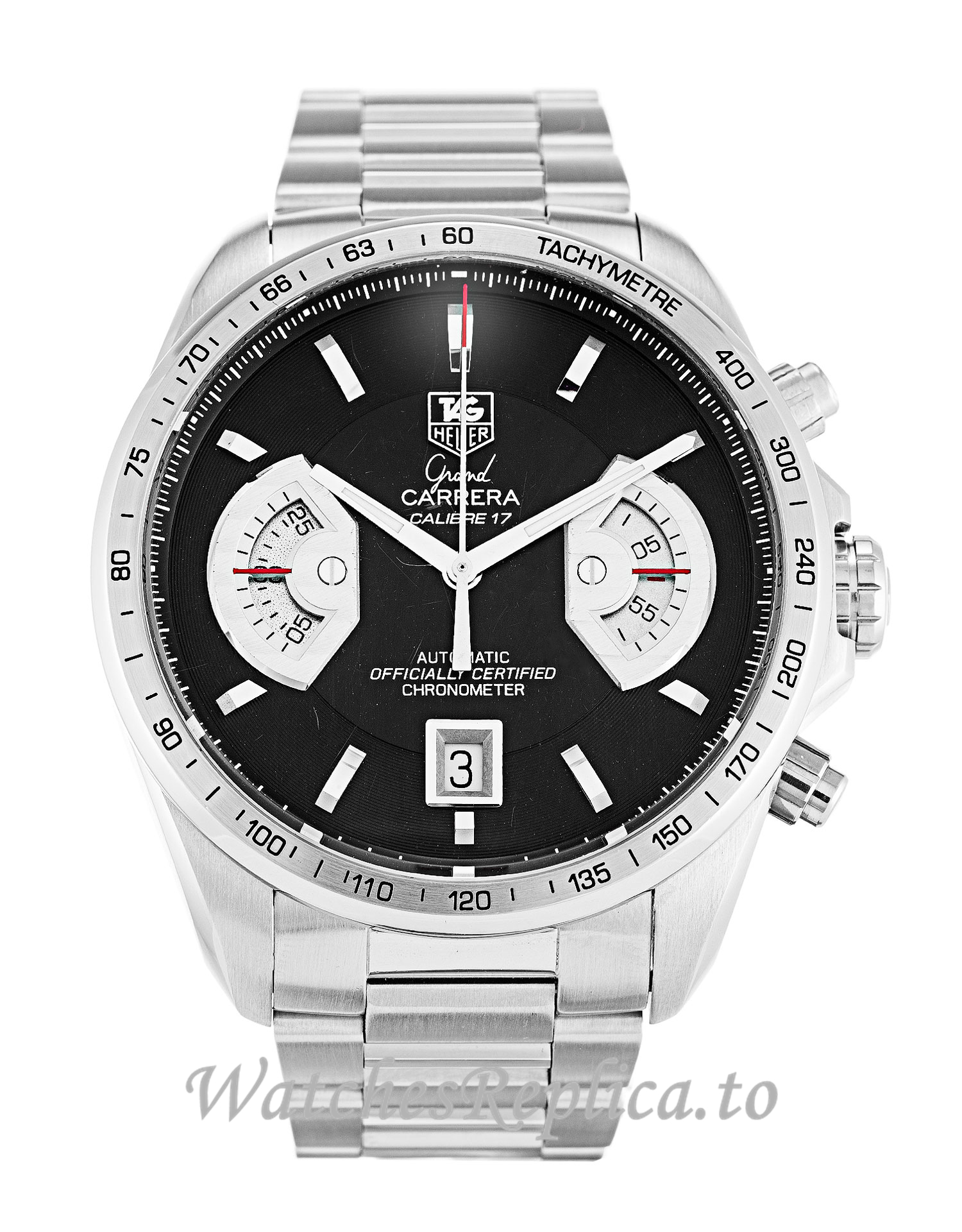 Tag Heuer Grand Carrera Black Dial CAV511A.BA0902 43 MM - WatchesReplica.is
