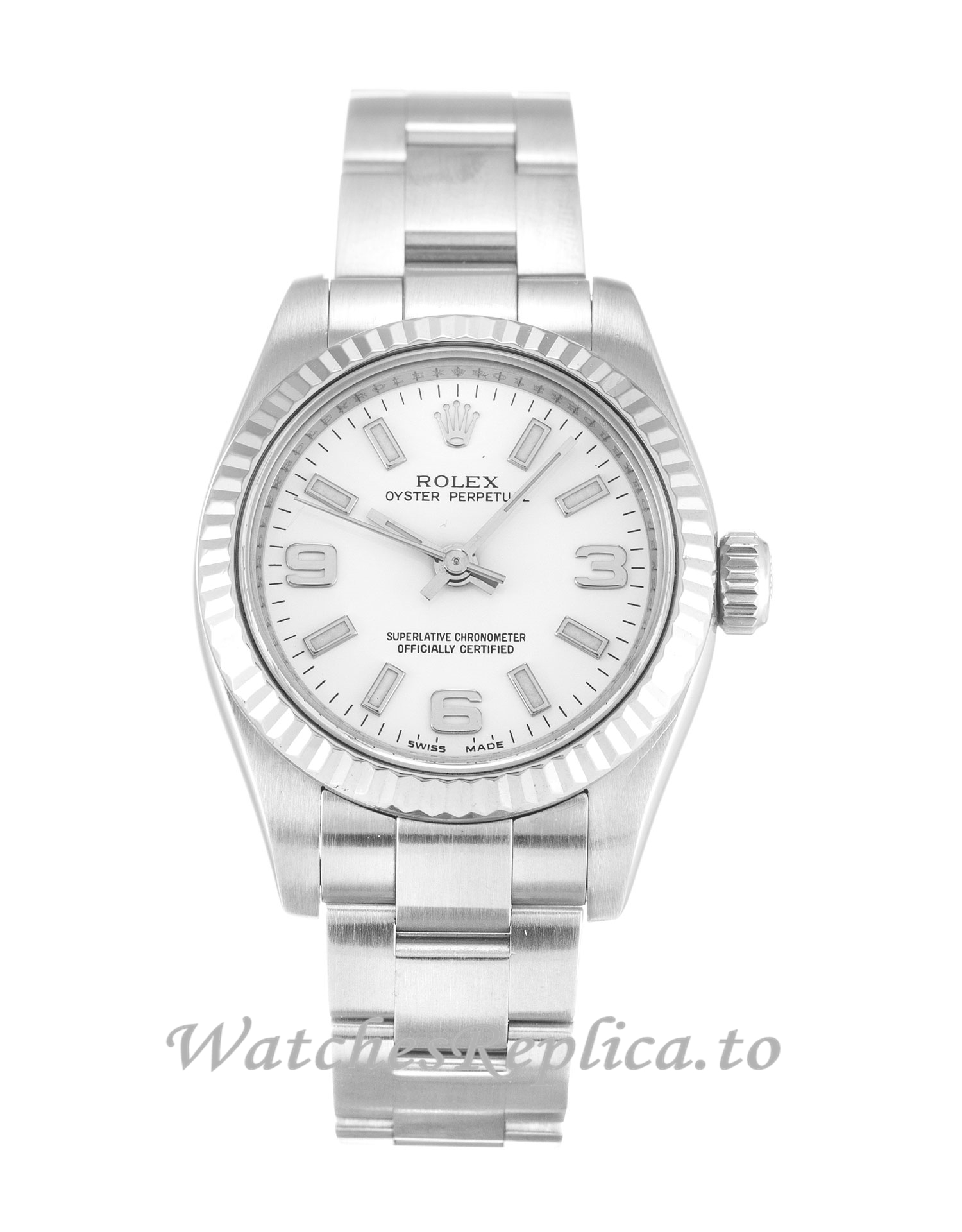 Rolex Lady Oyster Perpetual White Dial 176234-26 MM - WatchesReplica.is