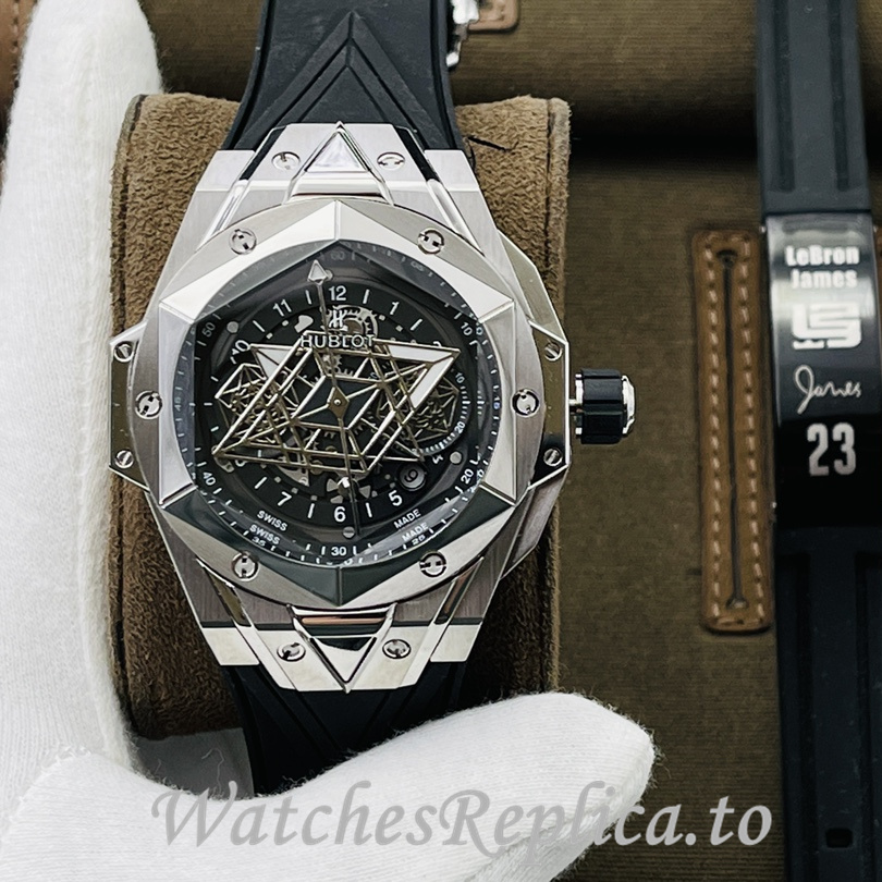 Hublot Replica Big Bang Sang Bleu II Rubber strap 45MM - WatchesReplica.is
