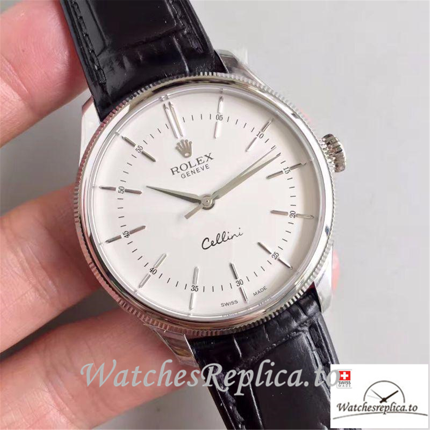 Swiss Rolex Cellini Replica 50509 White Dial 39MM - WatchesReplica.is
