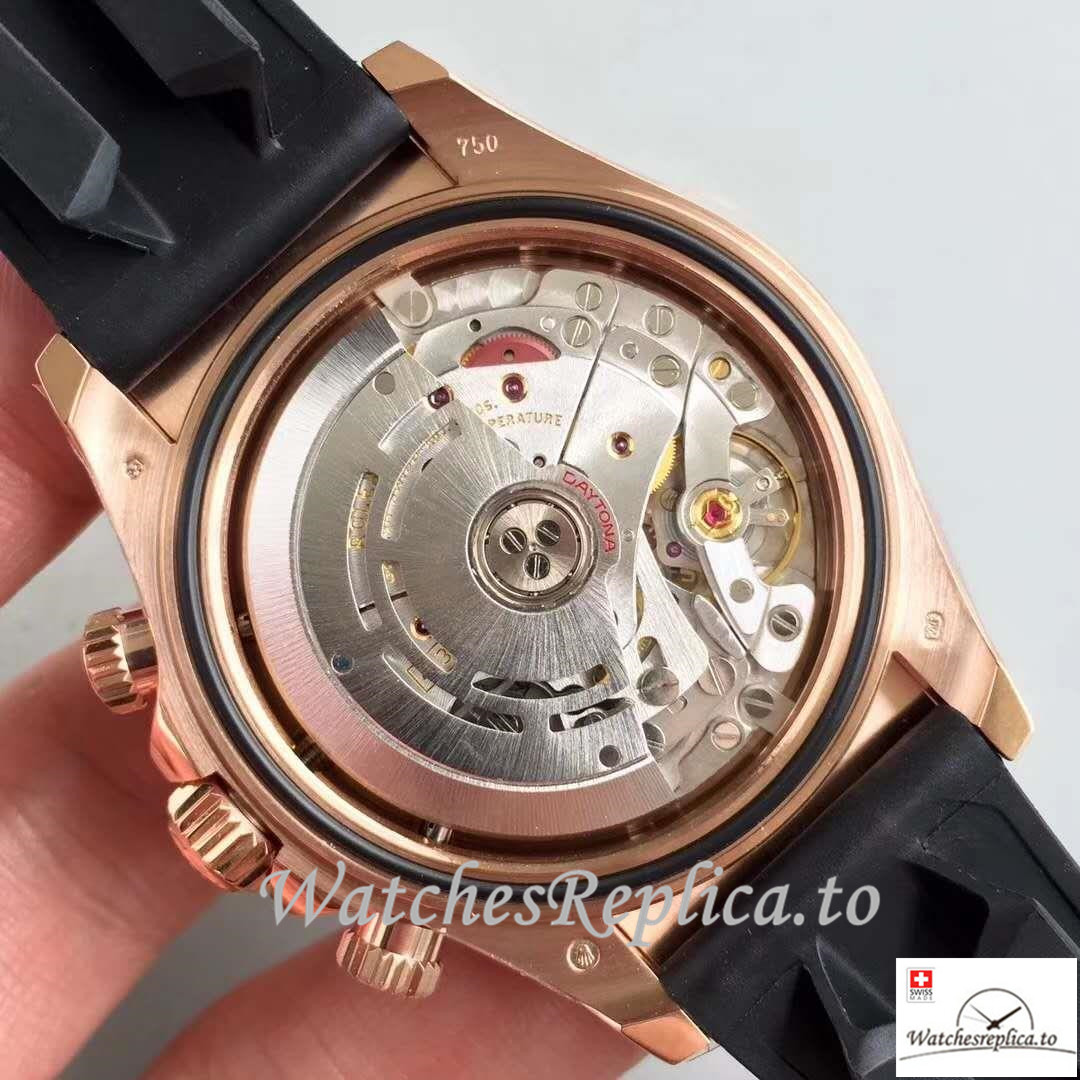 Swiss Rolex Daytona Cosmograph Replica 116515LN 003 Black Strap 40MM - WatchesReplica.is
