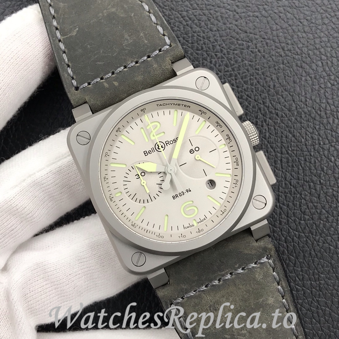 Bell Ross Replica BR 03 BR03-94 Leather strap 42MM - WatchesReplica.is