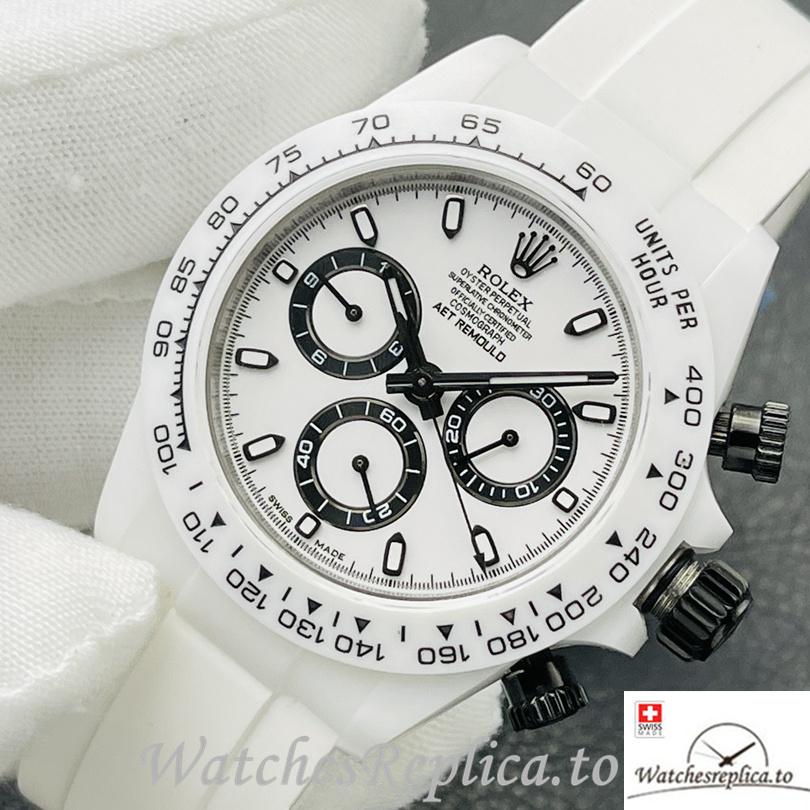 Swiss Rolex Daytona Replica Rubber strap 40MM - WatchesReplica.is