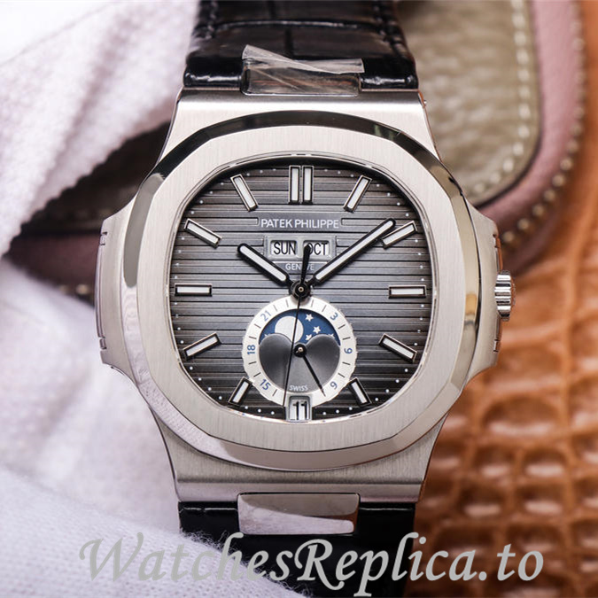 Patek Philippe Replica Nautilus 5726 Leather strap 40.5MM - WatchesReplica.is
