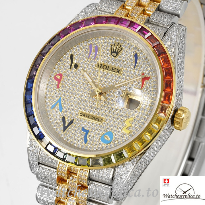 Swiss Rolex Datejust Replica 1263341 0018 Stainless steel strap 41MM Yellow Gold - WatchesReplica.is