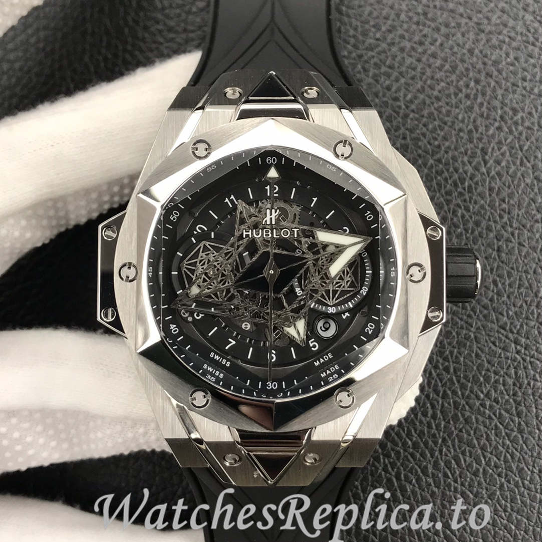 Hublot Replica Big Bang Sang Bleu II Rubber strap 45MM - WatchesReplica.is