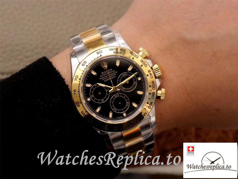 Swiss Rolex Daytona Cosmograph Replica M116503-0004 Silver And Gold Strap 40MM - WatchesReplica.is