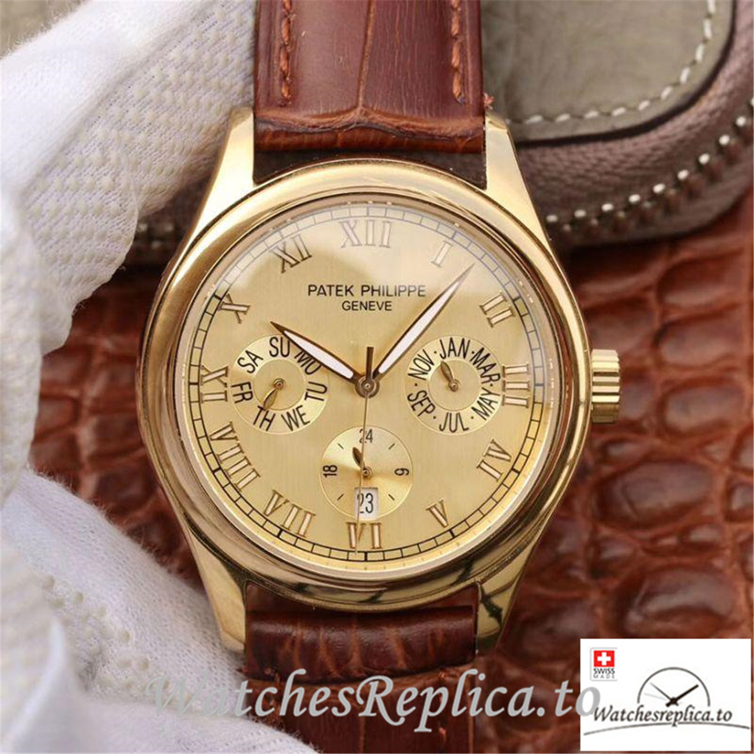 Swiss Patek Philippe Complications Annual Calendar Replica 5035J Roman Markers 40MM - WatchesReplica.is