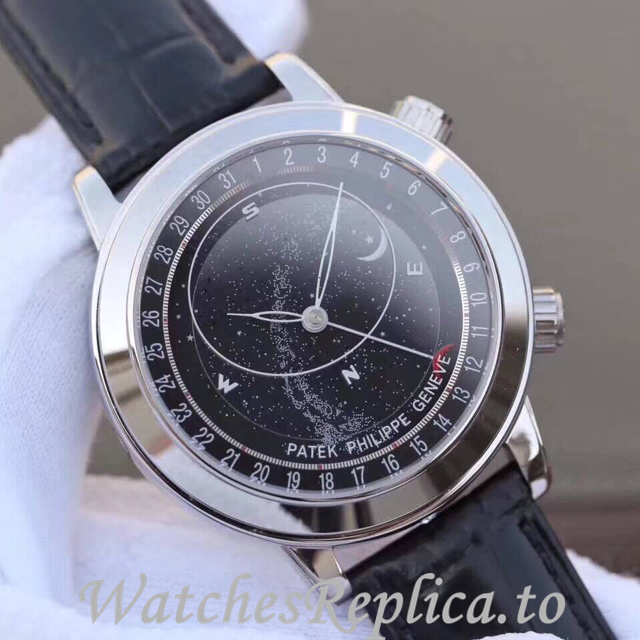 Patek Philippe Replica Complications 6102 Leather strap 44MM - WatchesReplica.is