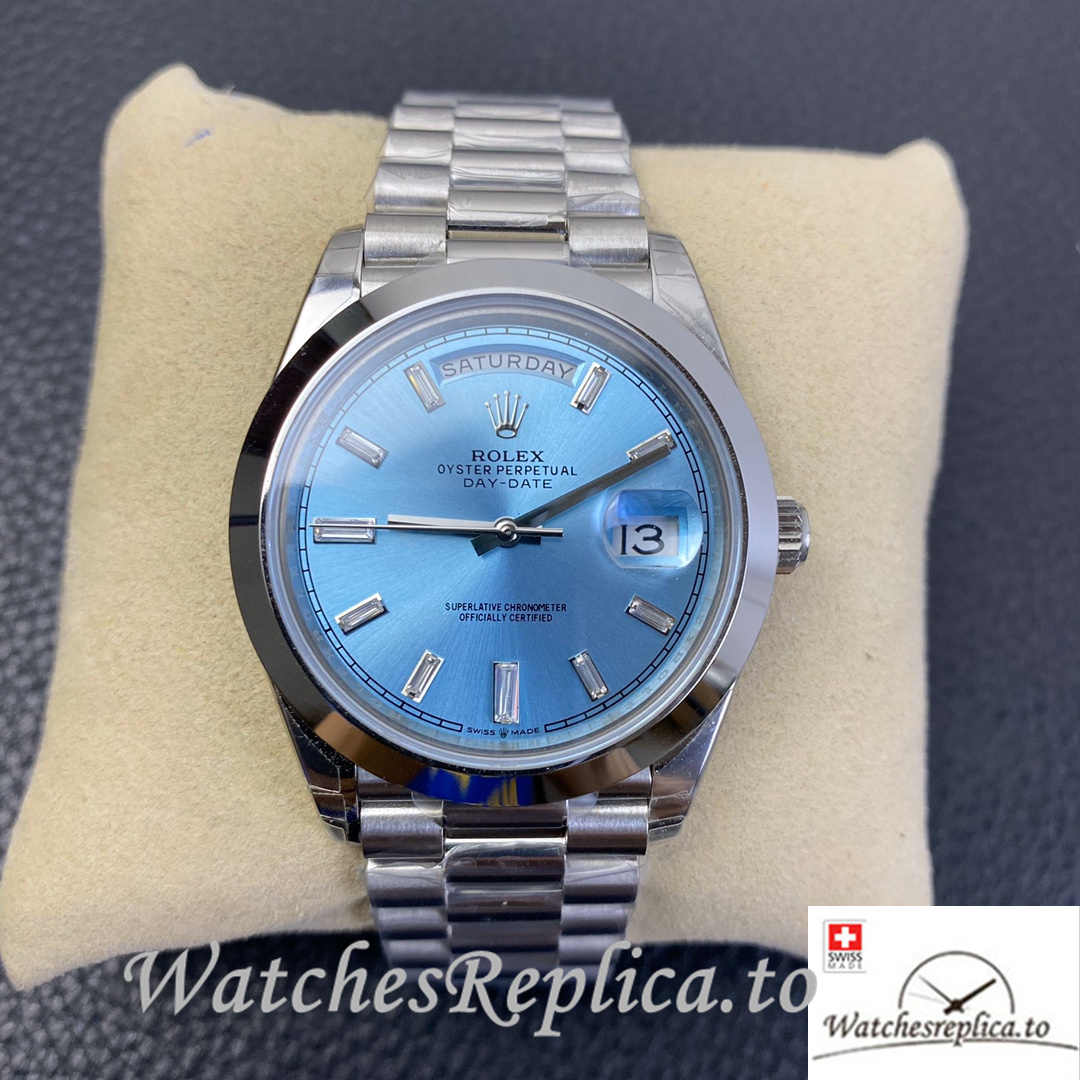 Swiss Rolex Day Date Replica 218399 Stainless steel strap 40MM - WatchesReplica.is