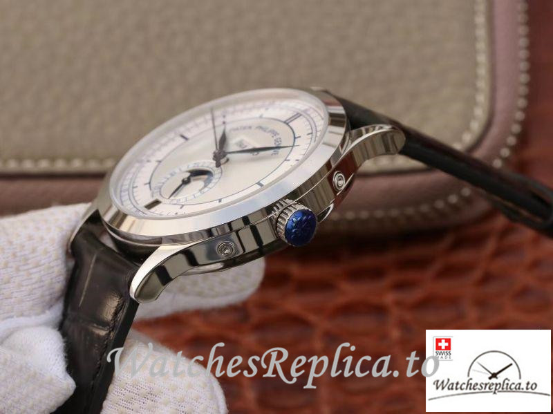 Swiss Patek Philippe Complications Annual Calendar Replica 5396G 001 Black Strap 42MM - WatchesReplica.is