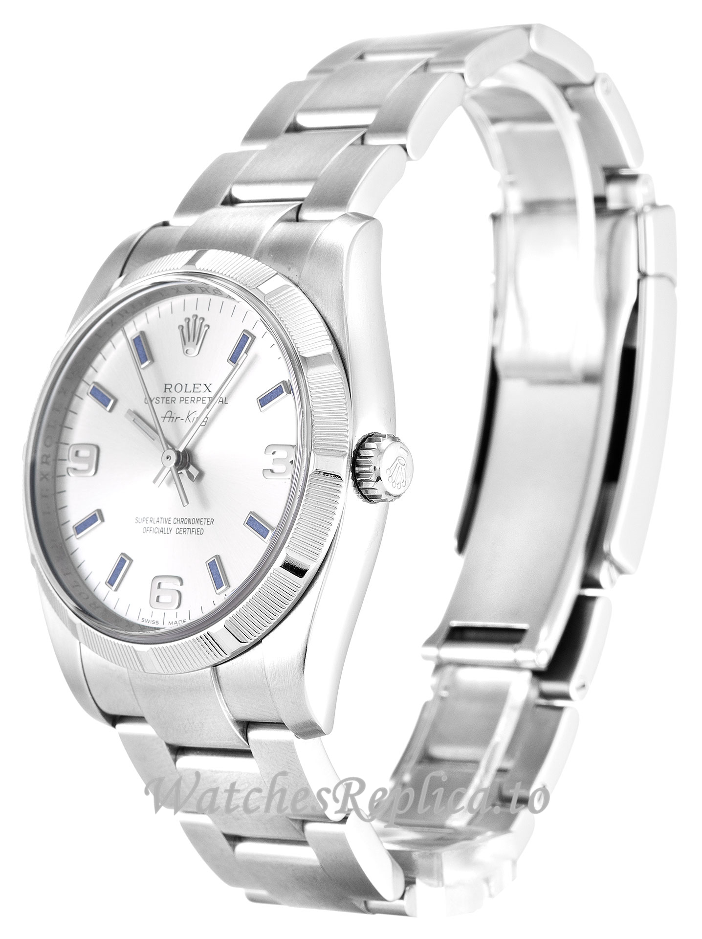 Rolex Air-King Silver Dial 114210-34 MM - WatchesReplica.is