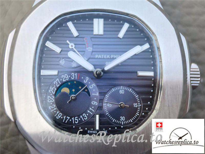 Swiss Patek Philippe Nautilus Moonphas Replica 5712/1A-001 Stainless Steel Bezel 40MM - WatchesReplica.is