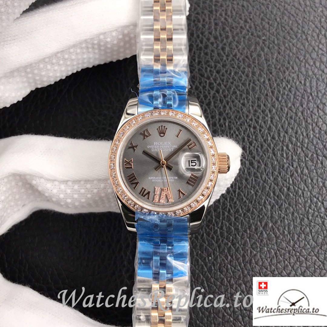 Swiss Rolex Datejust Replica 279174 Stainless steel strap 28MM Silver Dial Diamonds - WatchesReplica.is