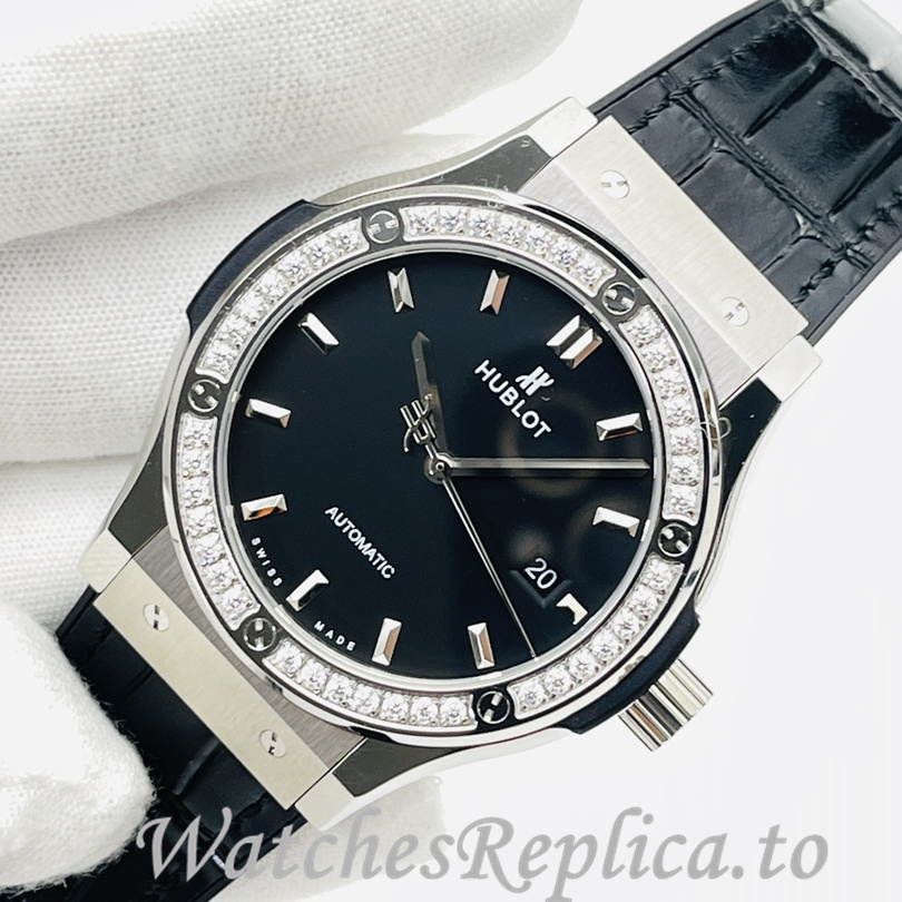 Hublot Replica Big Bang Sang Bleu Leather strap 42MM - WatchesReplica.is