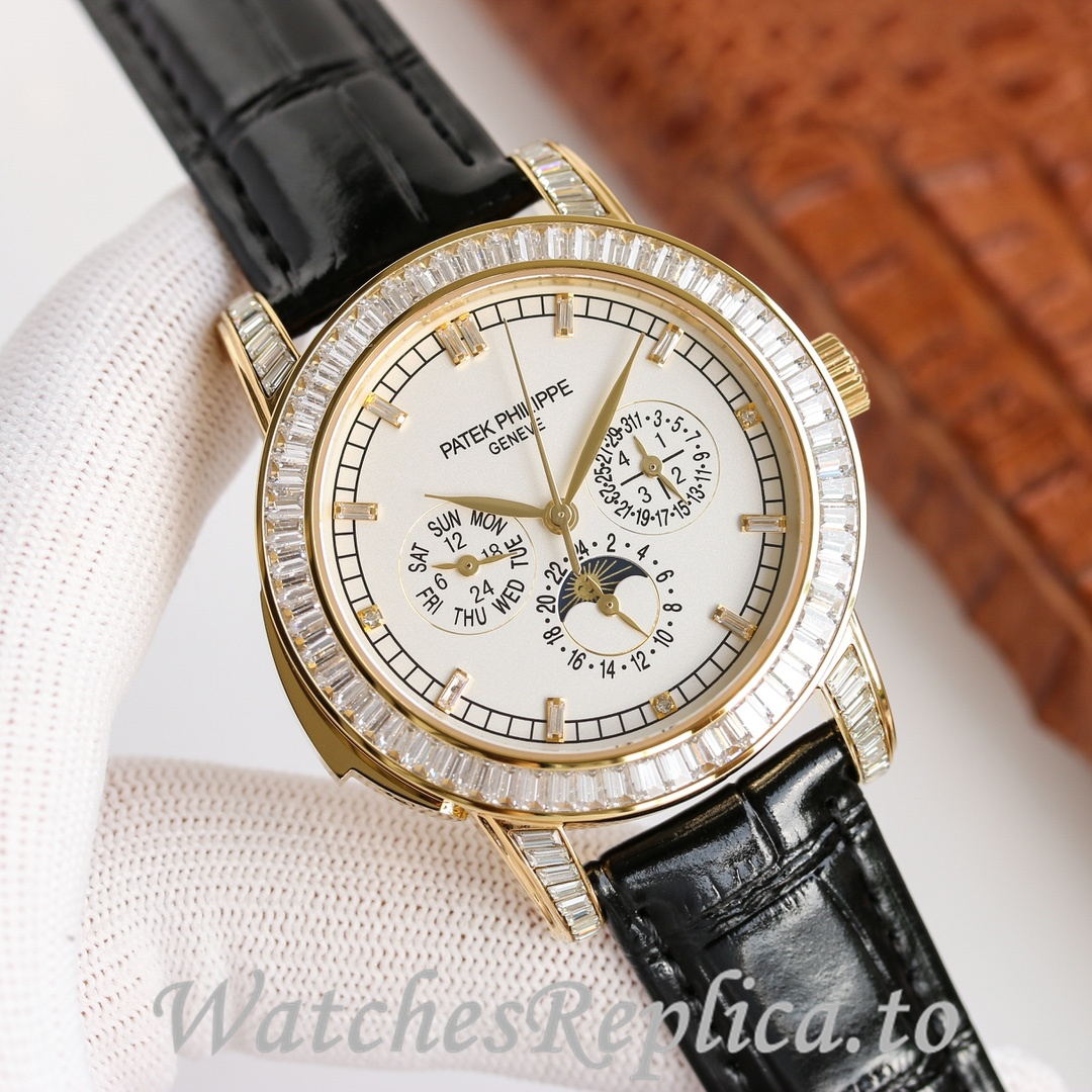 Patek Philippe Replica Complications 5073P Leather strap 42MM - WatchesReplica.is