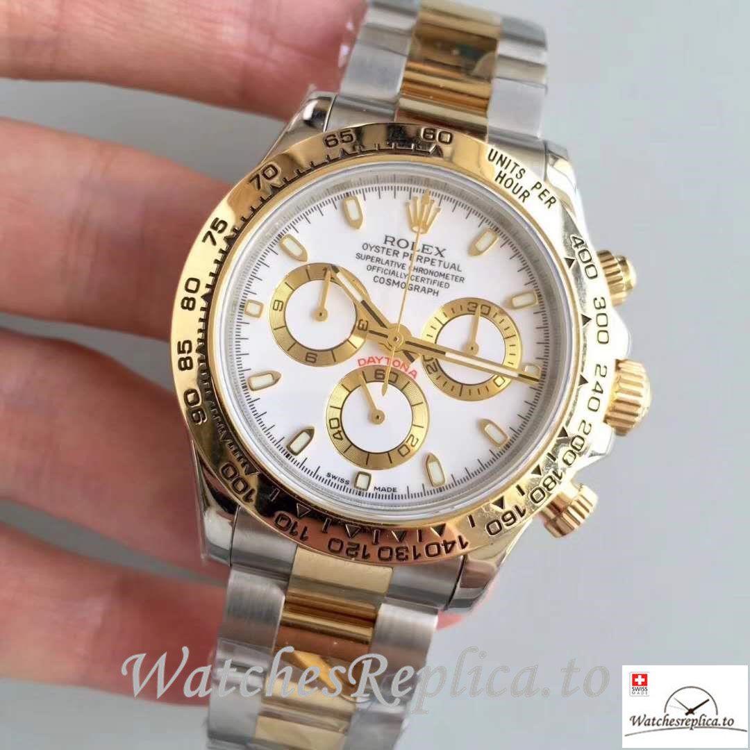 Swiss Rolex Daytona Cosmograph Replica 116503 003 Yellow Gold Strap 40MM - WatchesReplica.is
