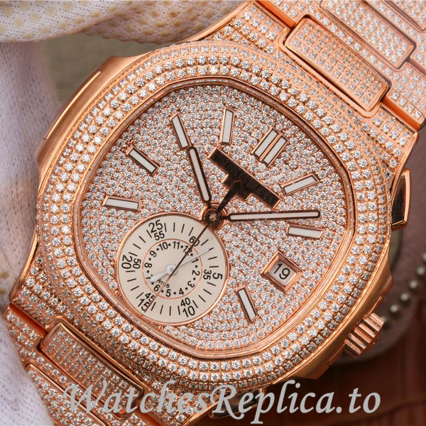 Patek Philippe Replica Nautilus Rose Gold strap 41MM - WatchesReplica.is