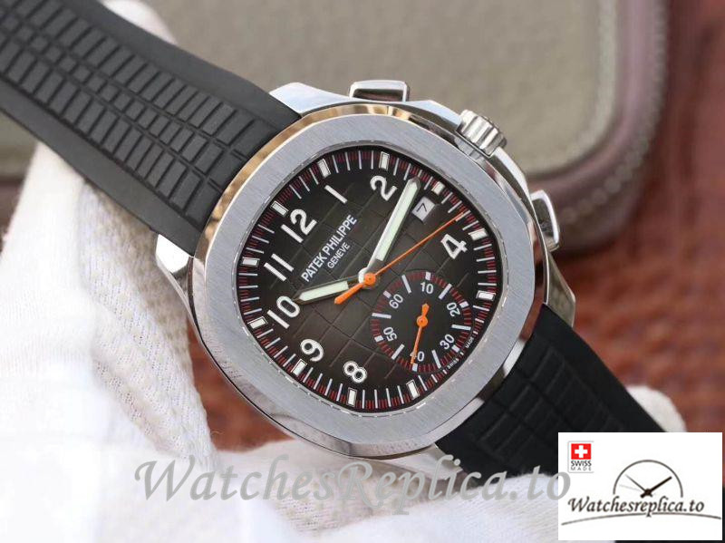 Swiss Patek Philippe Aquanaut Chronograph Replica 5968A-001 Black Strap 42MM - WatchesReplica.is