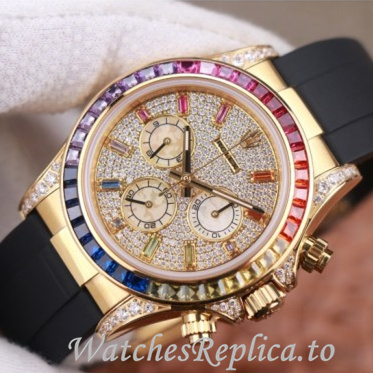 Swiss Rolex Daytona Replica 116598RBOW Rubber strap 40MM - WatchesReplica.is