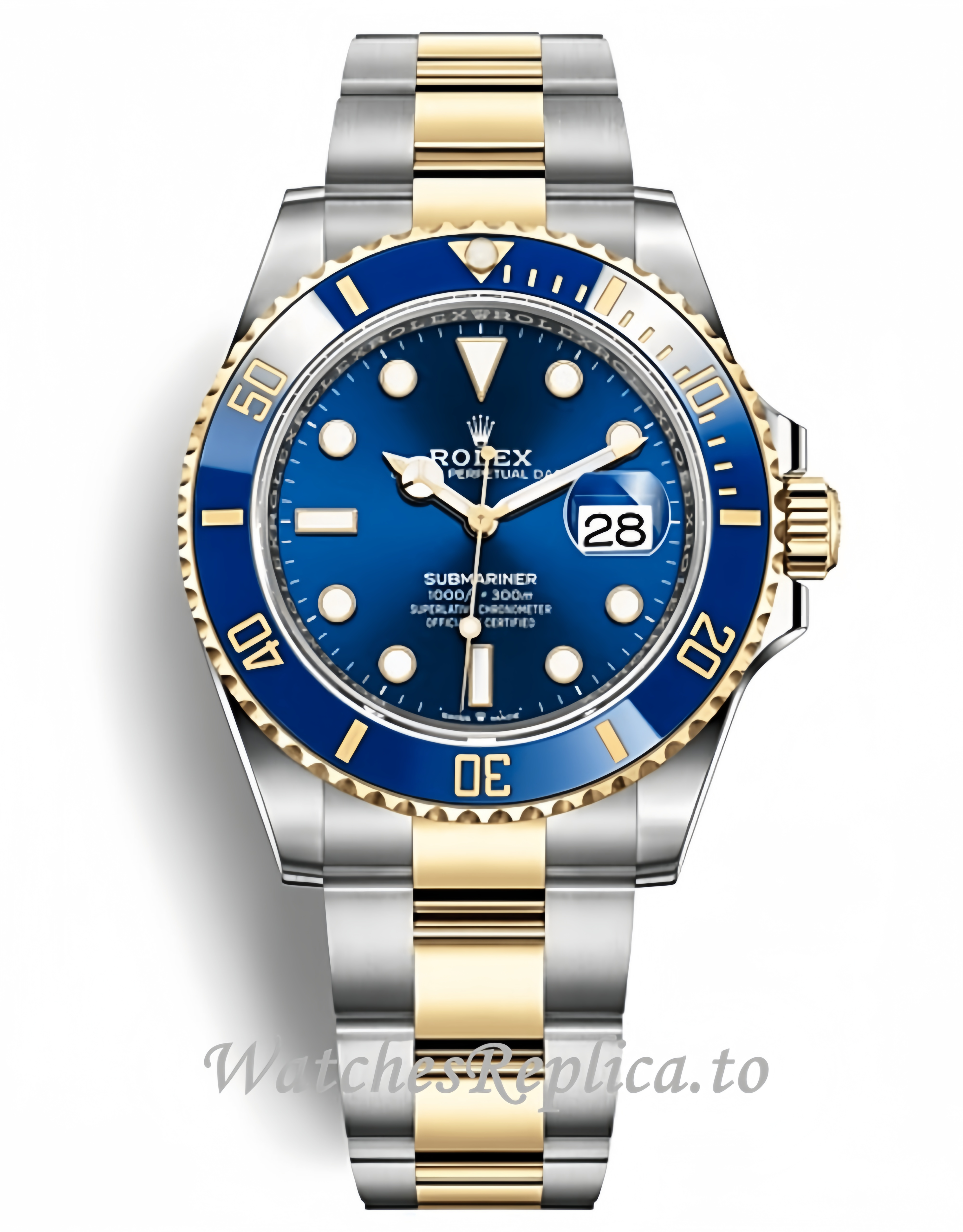 Rolex Submariner Date Stainless Steel 18K Yellow Gold Blue Dial 126613LB 41mm - WatchesReplica.is