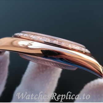 Swiss Rolex Day Date Replica 218399 Rose Gold strap 41MM - WatchesReplica.is
