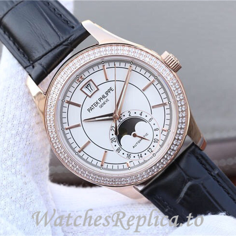 Patek Philippe Replica Complications 5205G-001 Leather strap 40MM - WatchesReplica.is