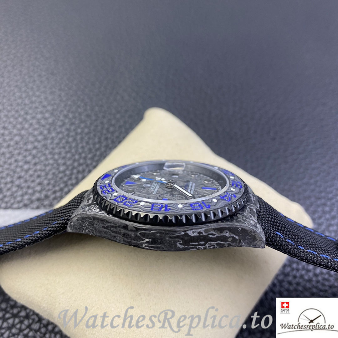 Swiss Rolex GMT Master Electro Carbon Carbon fiber strap 40MM - WatchesReplica.is