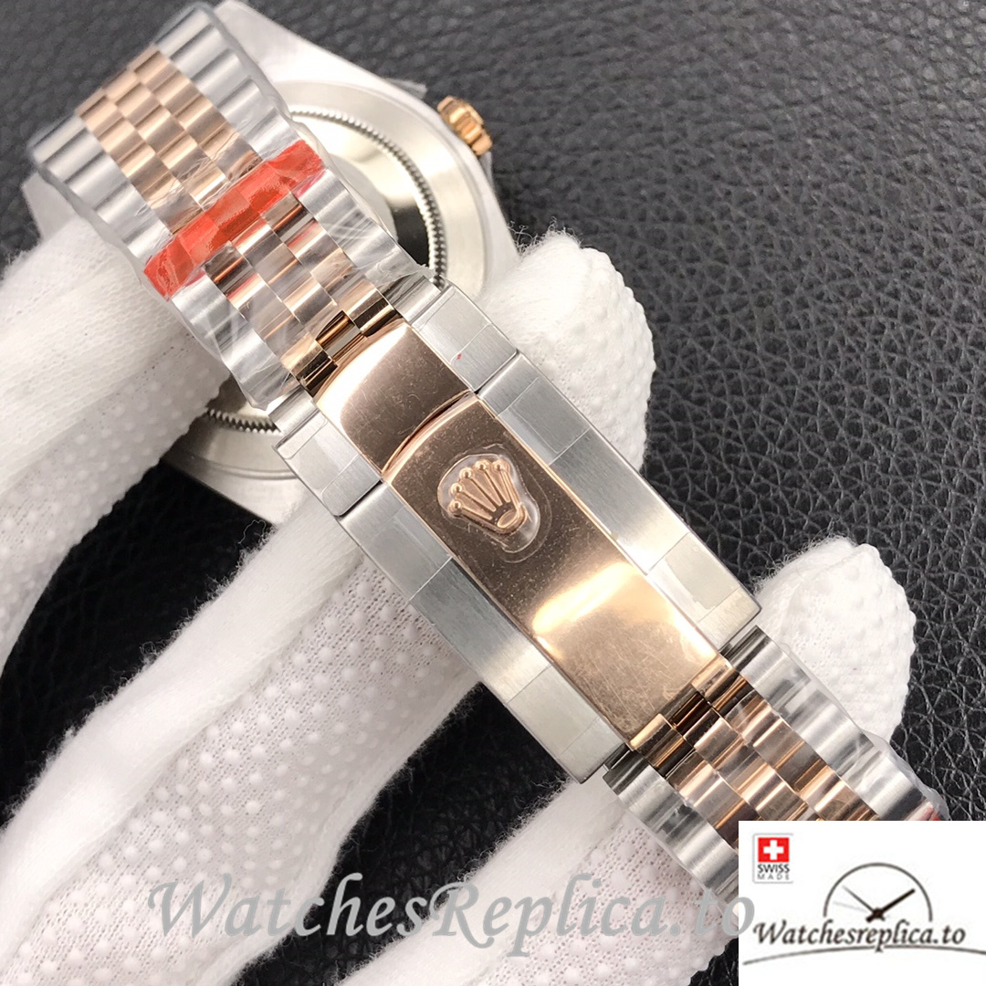 Swiss Rolex Datejust Replica Stainless steel strap 41MM Mother of pearl Dial - WatchesReplica.is