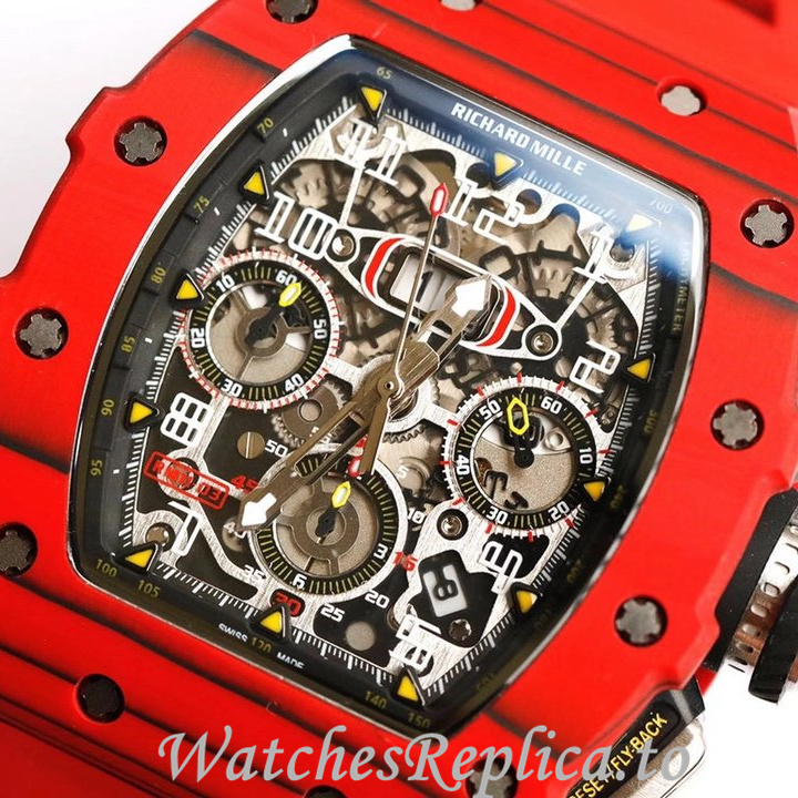 Richard Mille Replica RM011 Rubber strap 50MM - WatchesReplica.is