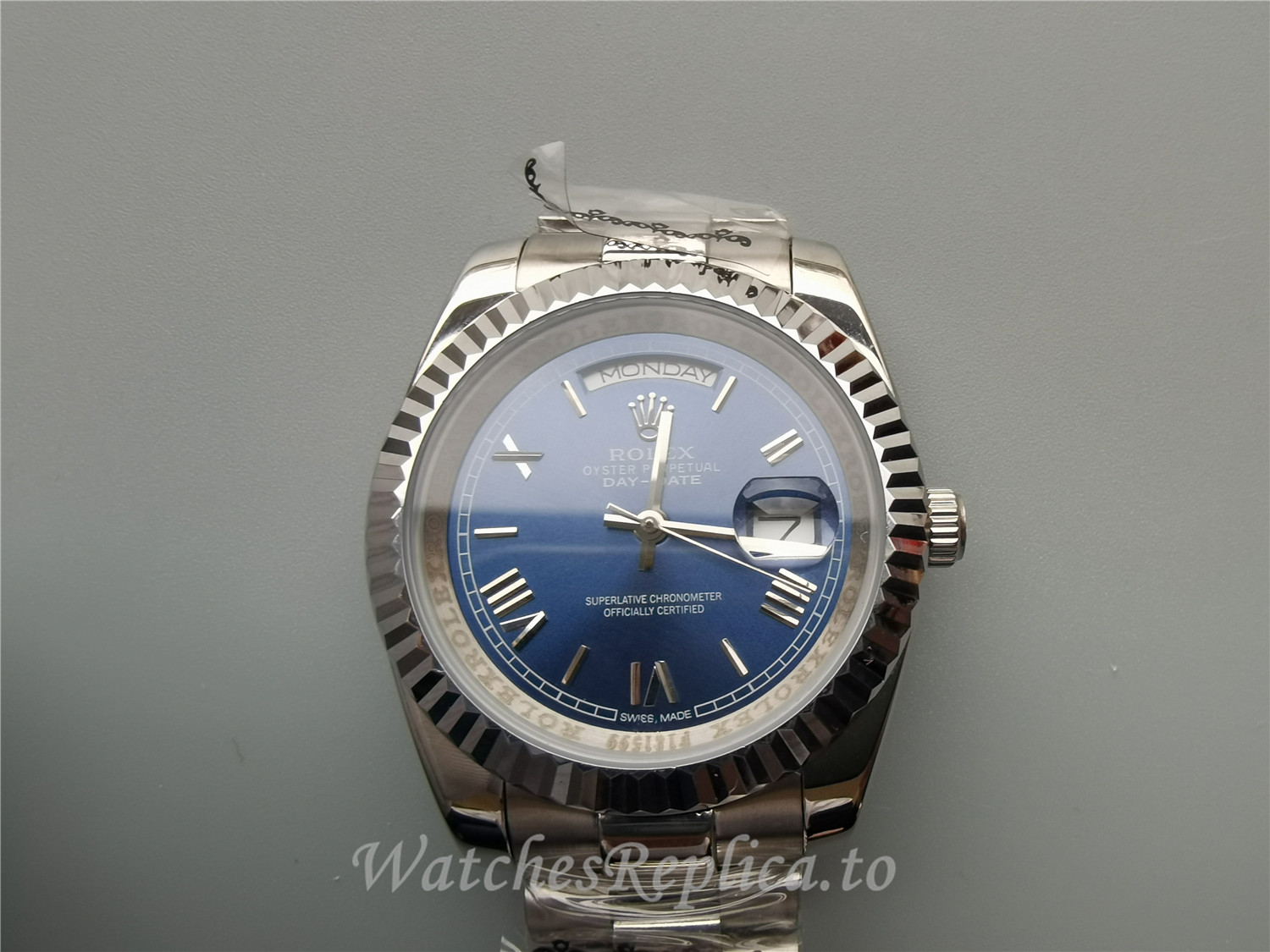 Swiss Rolex Day Date Replica 228239 001 Stainless Steel Bezel 40MM - WatchesReplica.is