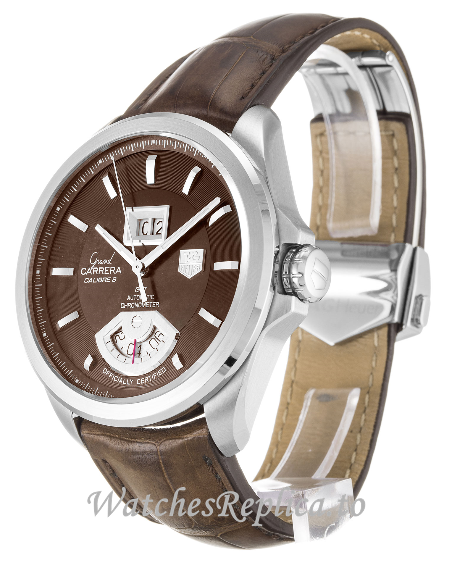 Tag Heuer Grand Carrera Brown Dial WAV5113.FC6225 42 MM - WatchesReplica.is