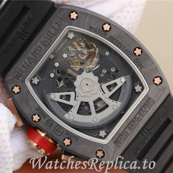 Richard Mille Replica RM011 Rubber strap 50MM - WatchesReplica.is