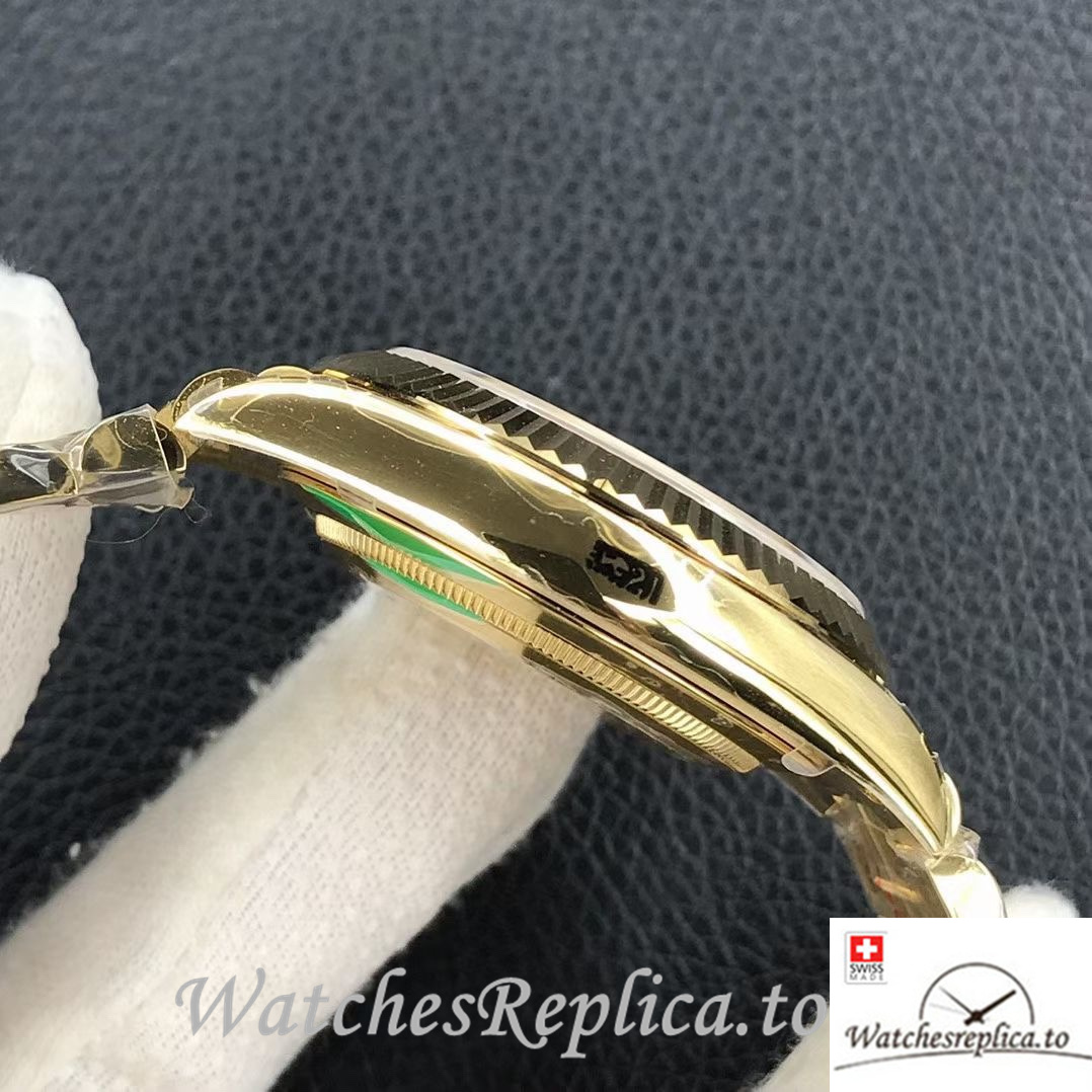 Swiss Rolex Day Date Replica 218399 Yellow Gold strap 40MM - WatchesReplica.is