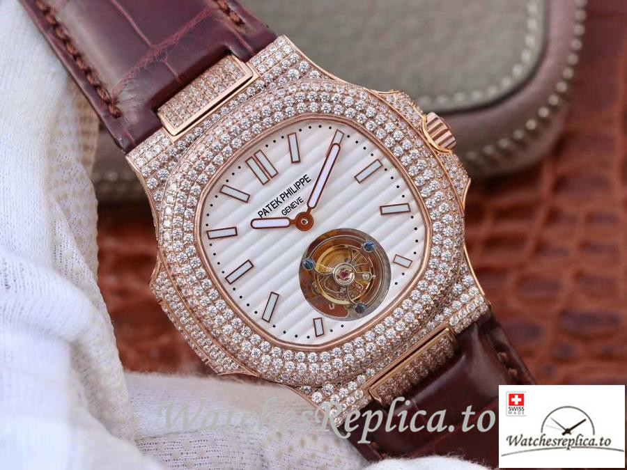 Swiss Patek Philippe Nautilus Jumbo Replica 5711 002 Brown Strap 40MM - WatchesReplica.is