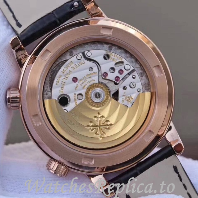 Patek Philippe Replica Complications 6102 Leather strap 44MM - WatchesReplica.is