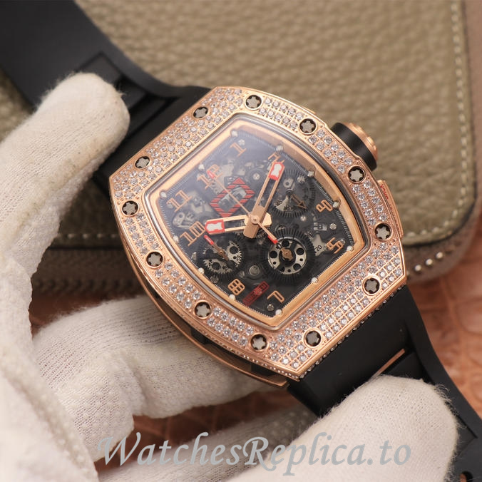 Richard Mille Replica RM011 Rubber strap 50MM - WatchesReplica.is