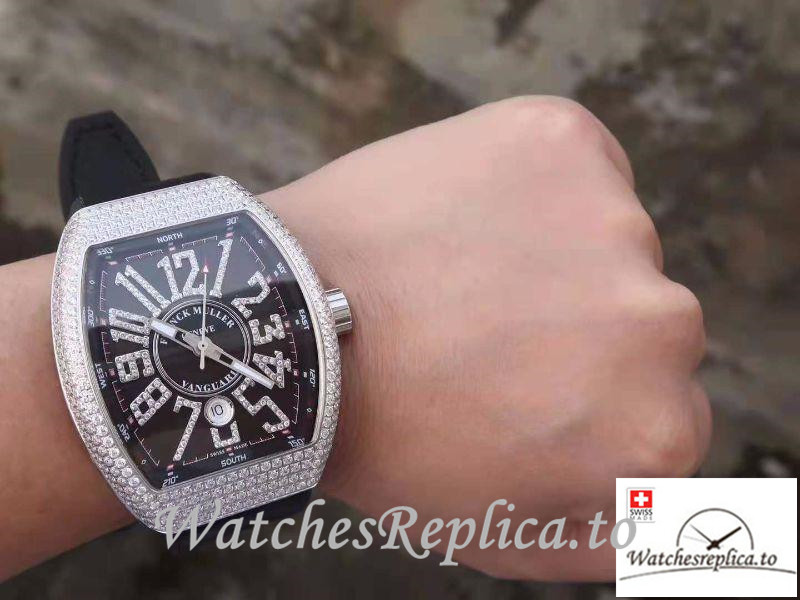 Swiss Franck Muller Vanguard Replica V45.SC.DT.D.NBR.CD.5N.NR 001 Black Strap 44 MM × 54 MM - WatchesReplica.is