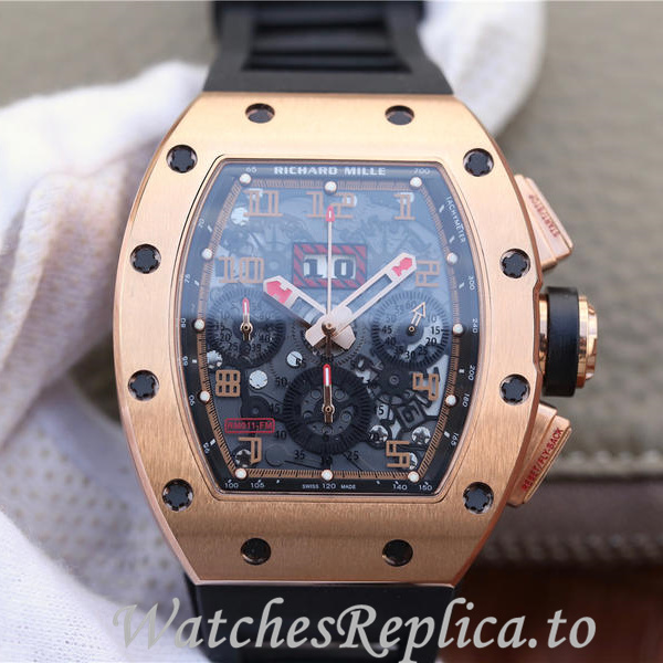 Richard Mille Replica RM011 Rubber strap 50MM - WatchesReplica.is
