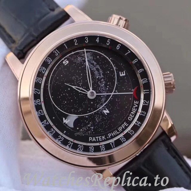 Patek Philippe Replica Complications 6102 Leather strap 44MM - WatchesReplica.is