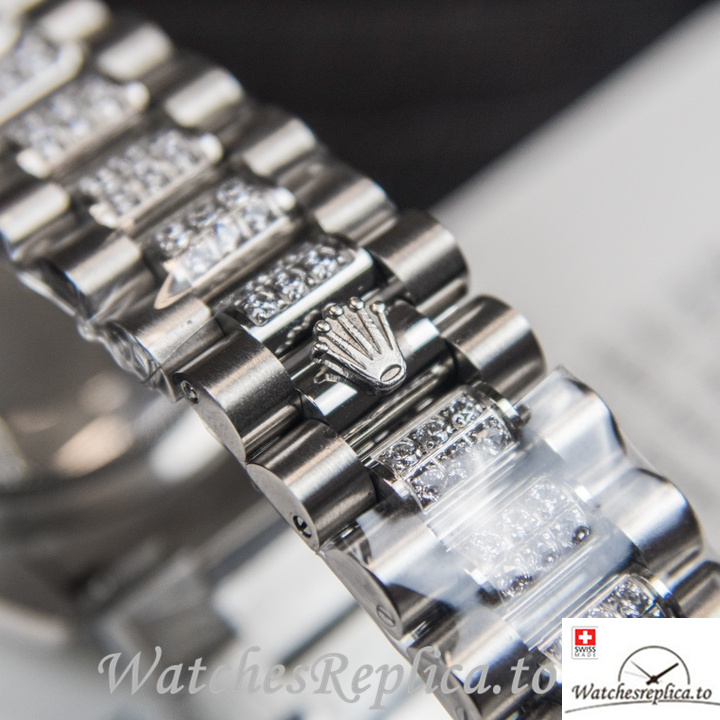 Swiss Rolex Day Date Replica Stainless steel strap 40MM - WatchesReplica.is