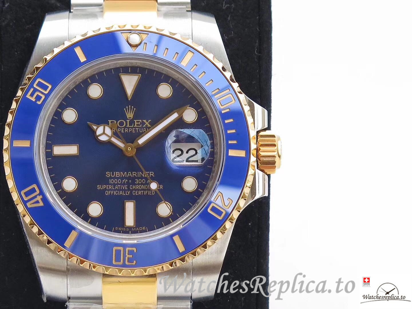 Swiss Rolex Submariner Date Replica 116613LB 001 Blue Bezel 40MM - WatchesReplica.is