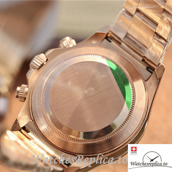Swiss Rolex Daytona Replica 116505 Rose Gold strap 40MM - WatchesReplica.is