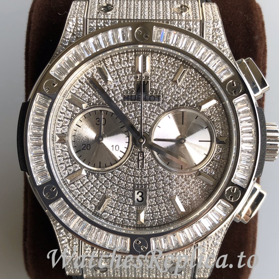 Hublot Replica Classic Fusion Gypsophila Chronograph Rubber strap 45MM - WatchesReplica.is