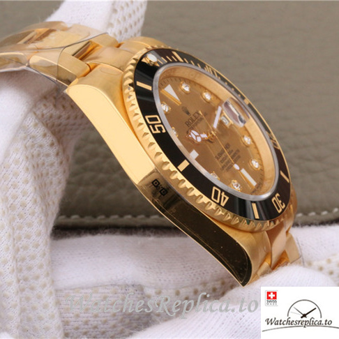 Swiss Rolex Submariner Replica 116618 Yellow Gold strap 40MM - WatchesReplica.is