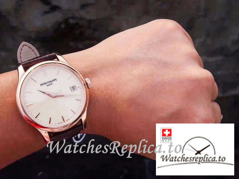 Swiss Patek Philippe Calatrava Rose Gold Replica 5227R-001 Black Strap 39MM×10.2MM - WatchesReplica.is
