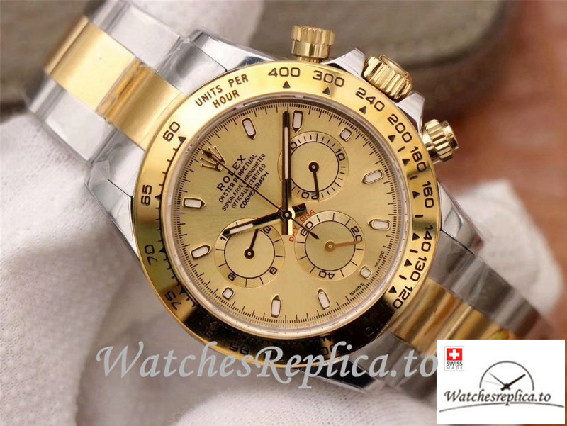 Swiss Rolex Daytona Cosmograph Replica M116503-0003 Silver And Gold Strap 40MM - WatchesReplica.is